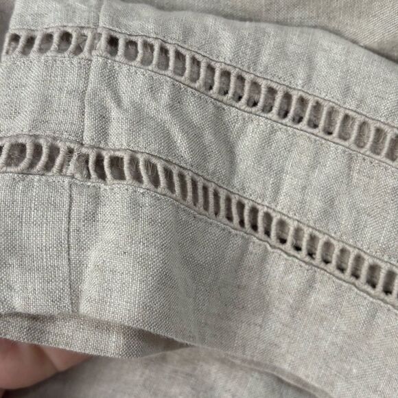 Chico's Beige 100% Linen Cropped Pull On Pants Size 8 - Picture 2 of 5